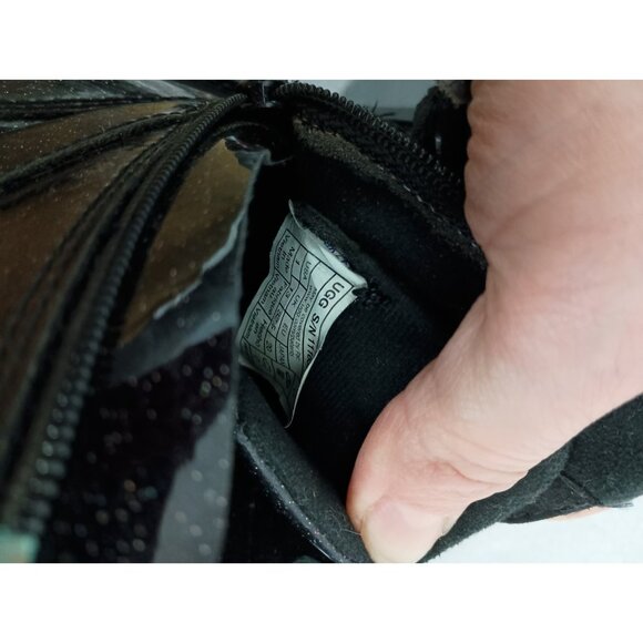 UGG Robbley Glitter Combat Boots Girls Size 1 Black Chunky Outdoor Shoes - Picture 10 of 11